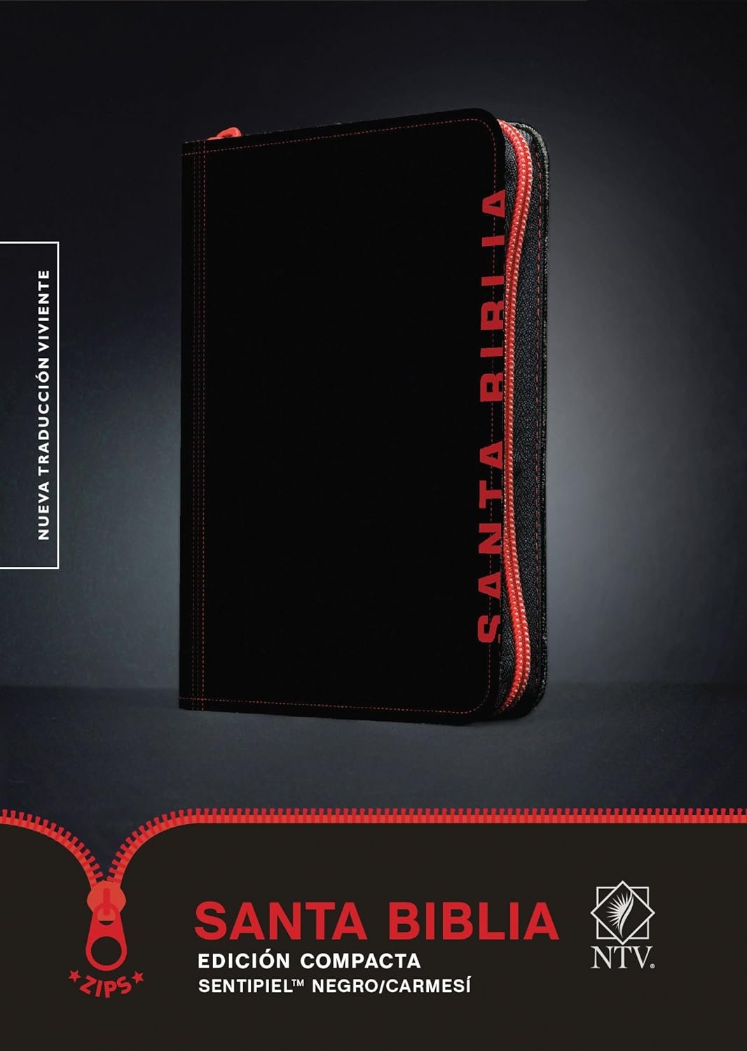 Santa Biblia NTV, Edición compacta SentiPiel, Negro/Carmesí - Imagen 2