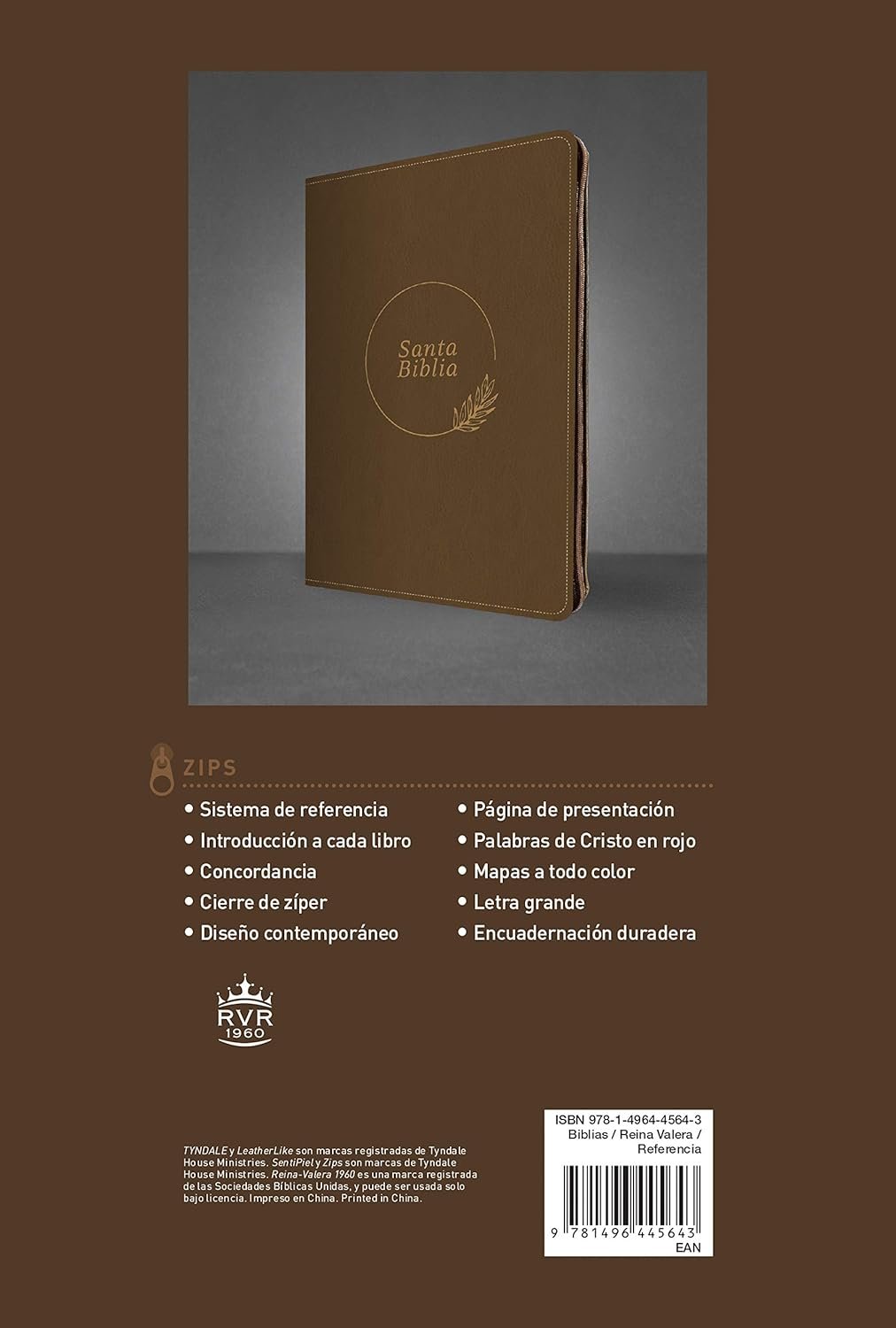 Biblia RVR60, cierre índice con referencias, 9,5 puntos café - Imagen 5