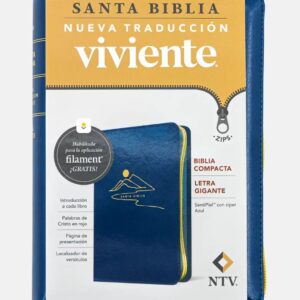 Biblia NTV Letra Grande Compacta con Cierre Simil piel Azul