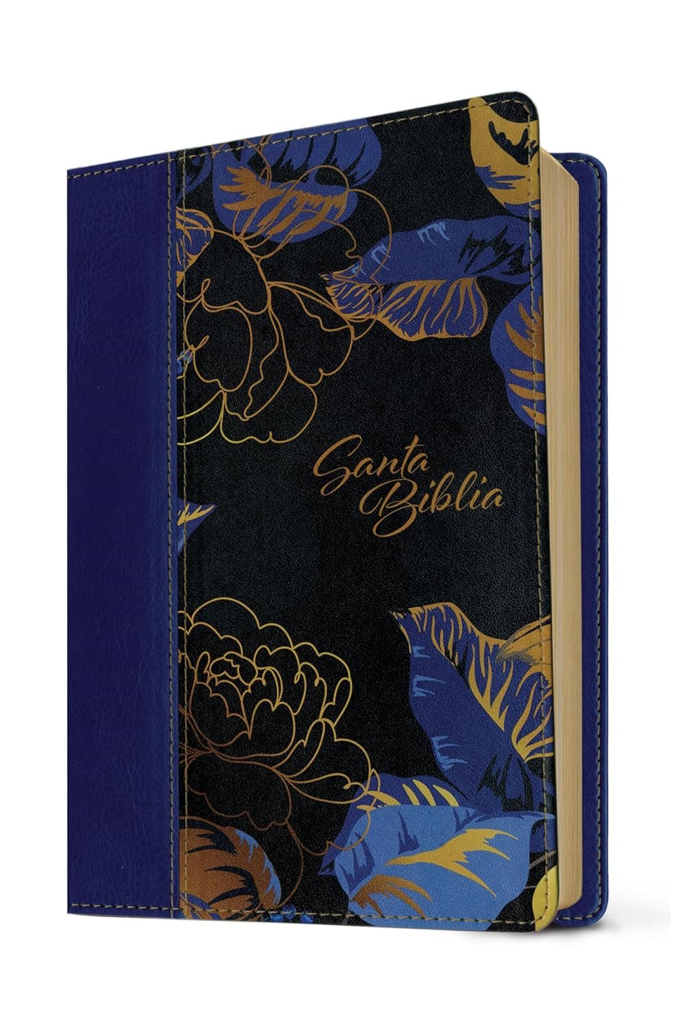 Biblia manual NTV, letra grande con Filament (SentiPiel, Azul oscuro, Letra Roja)