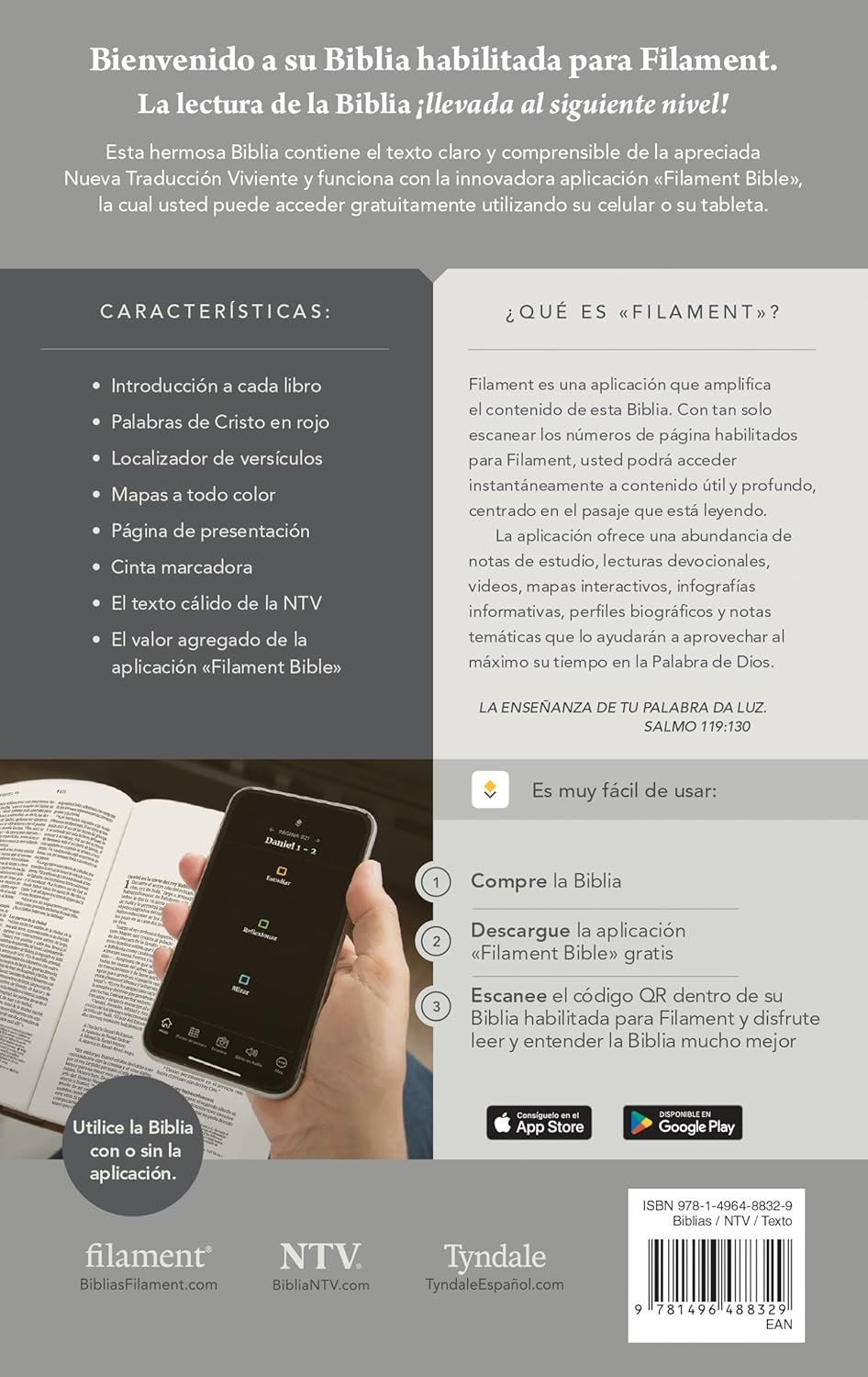 Biblia manual NTV, letra grande con Filament (SentiPiel, Azul oscuro, Letra Roja) - Imagen 9