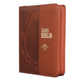 Biblia Reina Valera 1960 Compacta Letra Grande Imitación Piel Marrón Corona Indice