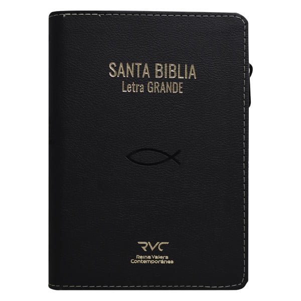 BIblia RVC Letra grande: concordancia, indice, tapa PU negro con cierre - Imagen 3