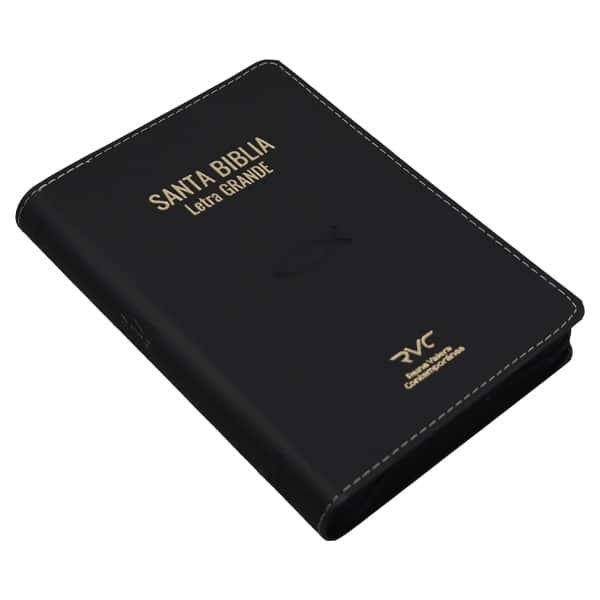 BIblia RVC Letra grande: concordancia, indice, tapa PU negro con cierre - Imagen 2