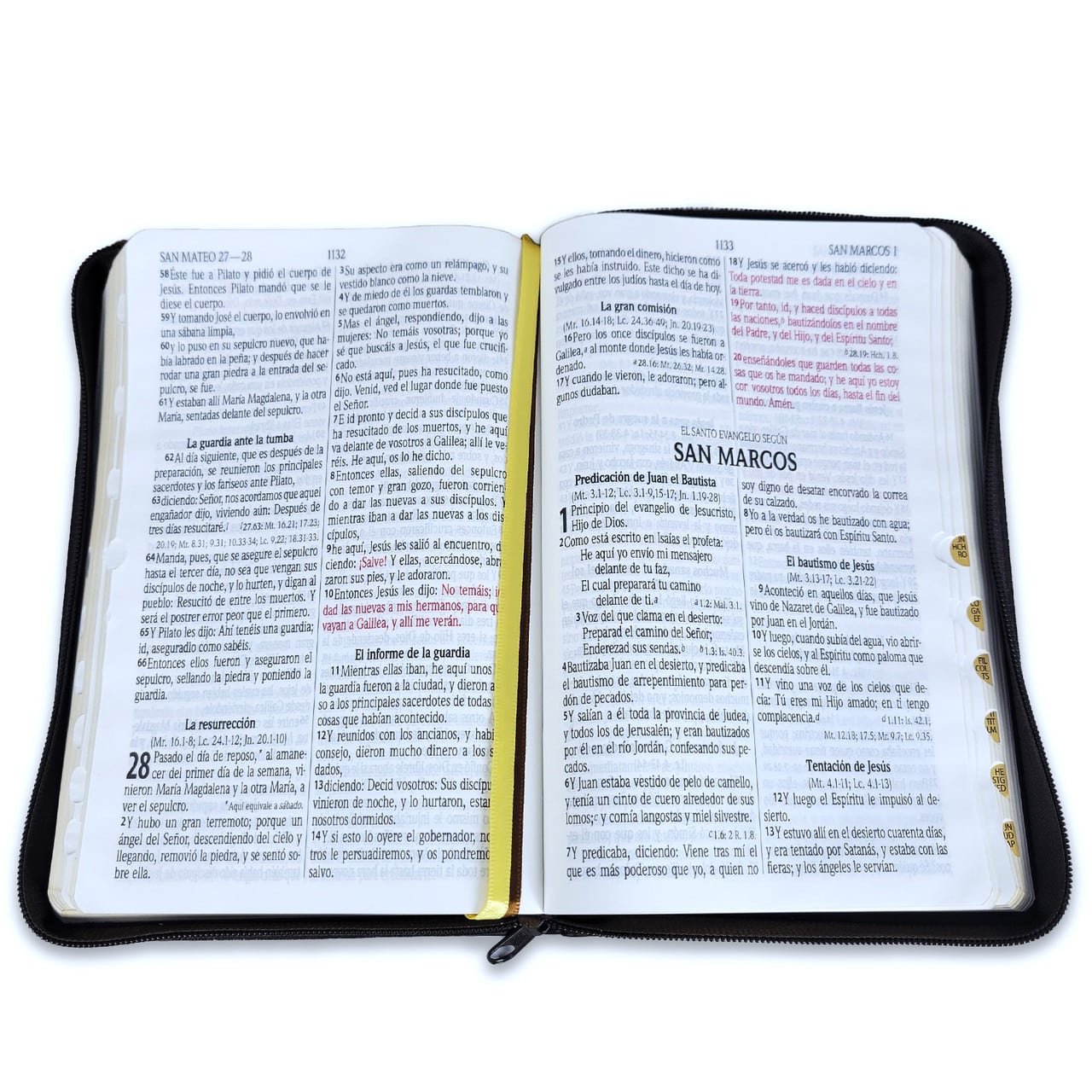 Biblia reina Valera 1960, letra grande con índice y cierre. Simil piel negro con león - Imagen 6