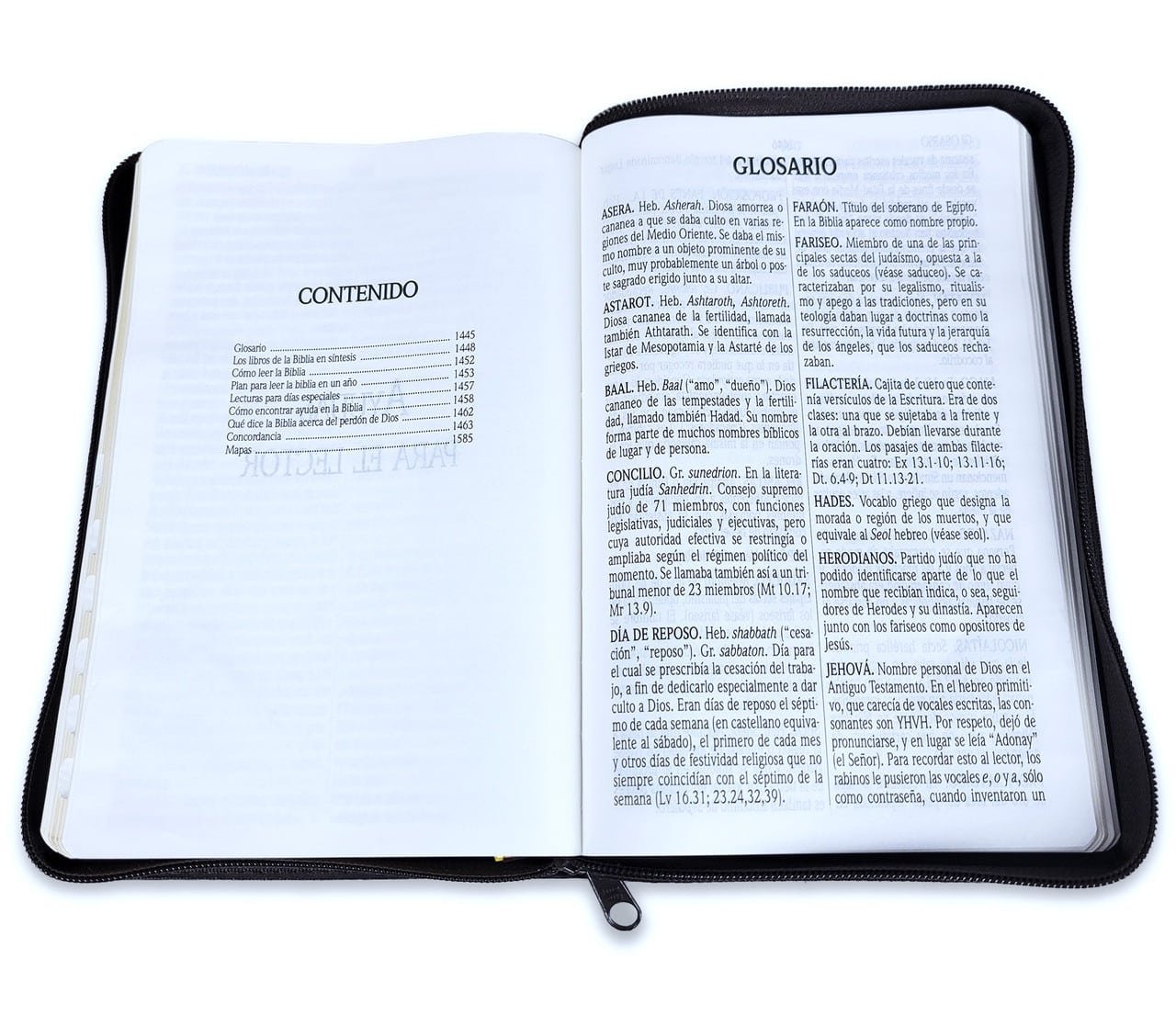 Biblia reina Valera 1960, letra grande con índice y cierre. Simil piel negro con león - Imagen 5