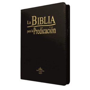 Biblia para la predicación RVR 1960 negra con indice y cierre