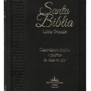 Biblia RVR60 Concordancia Amplia, Letra Grande, indice, tapa negra