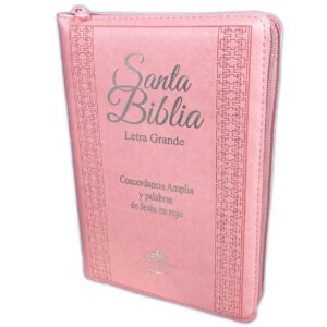 Biblia RVR1960 Letra Grande cierre e índice rosa
