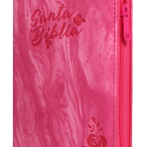 Biblia RVR compacta fucsia acuarela cierre indice