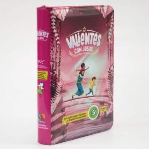 Biblia RVC Niños Valiente con Jesús mediana rosa