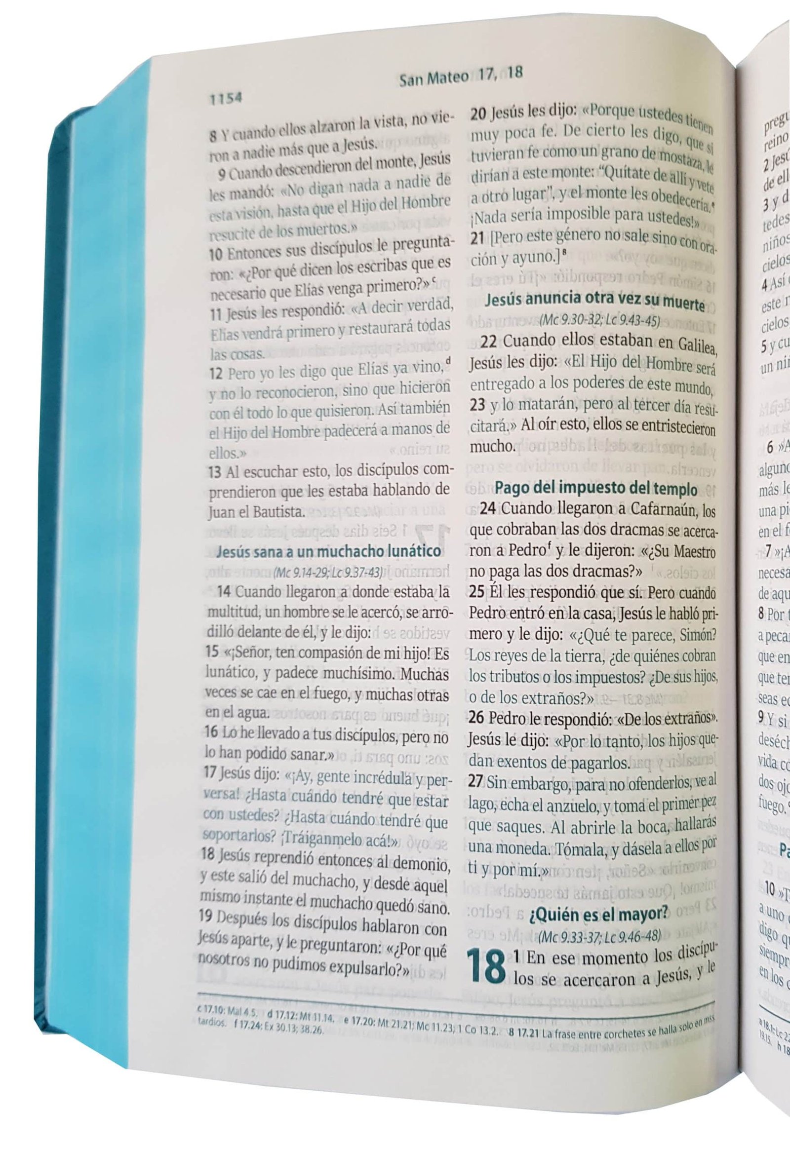 Biblia RVC Letra Grande concordancia ayudas QR agua marina - Imagen 2