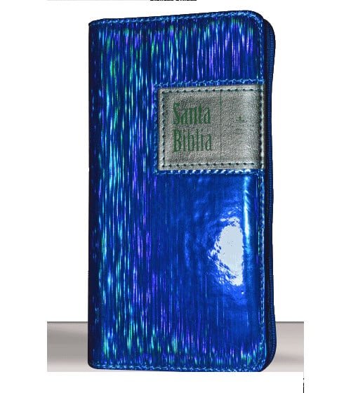 Biblia Reina Valera 1960 portátil cierre azul metálico - Imagen 2