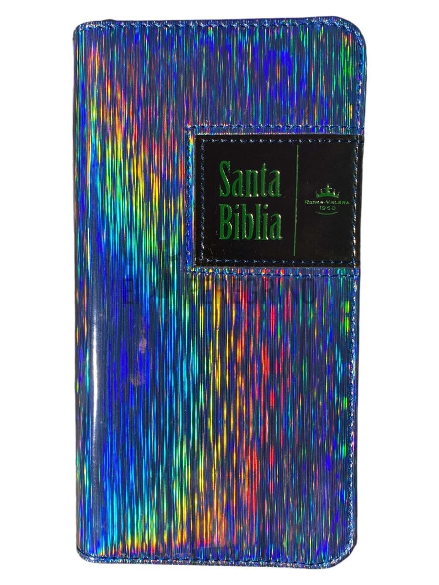 Biblia Reina Valera 1960 portátil cierre azul metálico