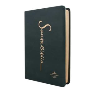 Biblia Reina Valera 1960 Mediana Letra Grande Imitación Piel Verde Oscuro