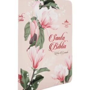 Biblia Reina Valera 1960 Letra Grande Vinilo Color Rosado Floreada
