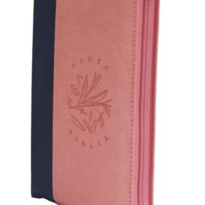 Biblia RVR60 Letra Grande 14 pts con ayudas Digitales – rosado azul con cierre