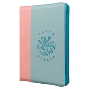Biblia Reina Valera 1960 letra grande cierre verde con rosado