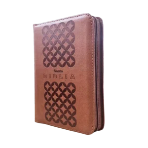 Biblia Reina Valera 1960  Compacta Letra Grande 11 puntos PJR Cierre Color Café Con Ayudas QR
