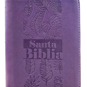 Biblia Reina Valera 1960  Compacta Letra Grande 11 puntos PJR Cierre Color Lila Con Ayudas QR