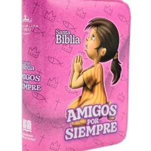 Biblia para niños Amigos por Siempre RVR 1960 Cierre Color Rosa
