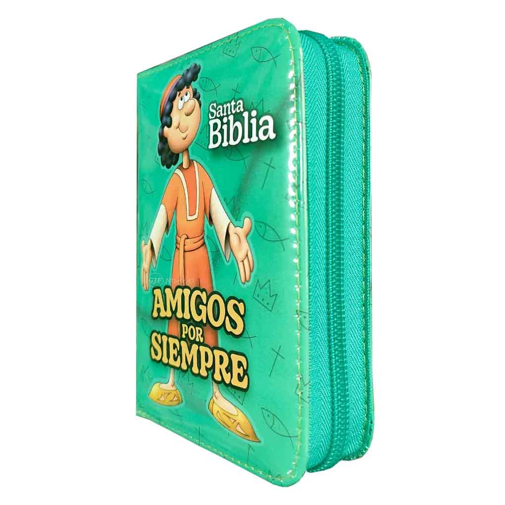 Biblia para niños Amigos por Siempre RVR 1960 Cierre Color Verde - Imagen 8