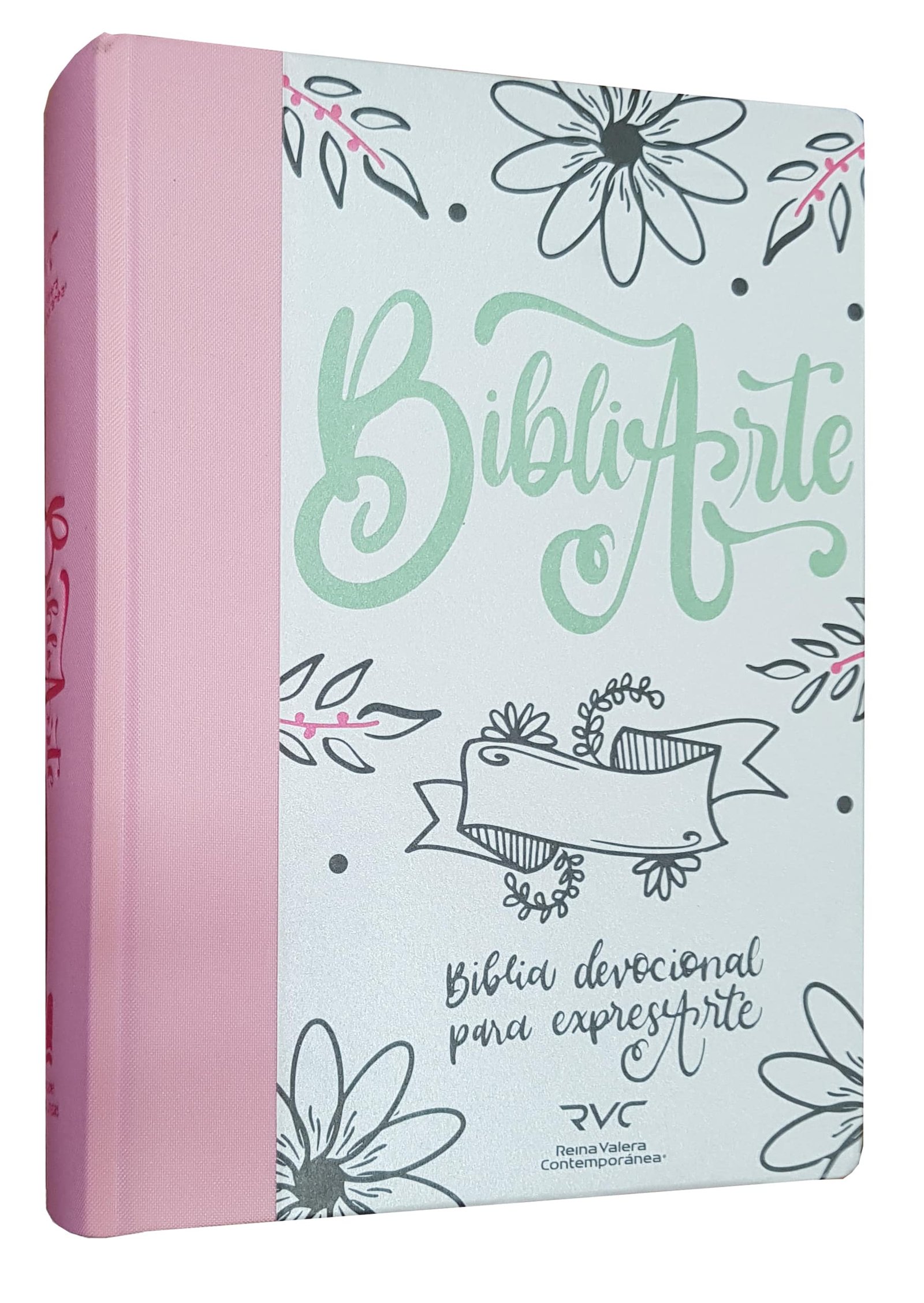 Biblia Arte Devocional RVC Rosado Apuntes Lettering Journaling - Imagen 11