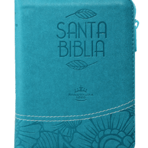Biblia Reina Valera 1960 tamaño bolsillo cierre QR turquesa