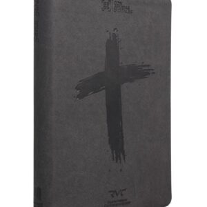 Biblia Reina Valera Contemporánea letra 10 puntos imitación piel gris cruz
