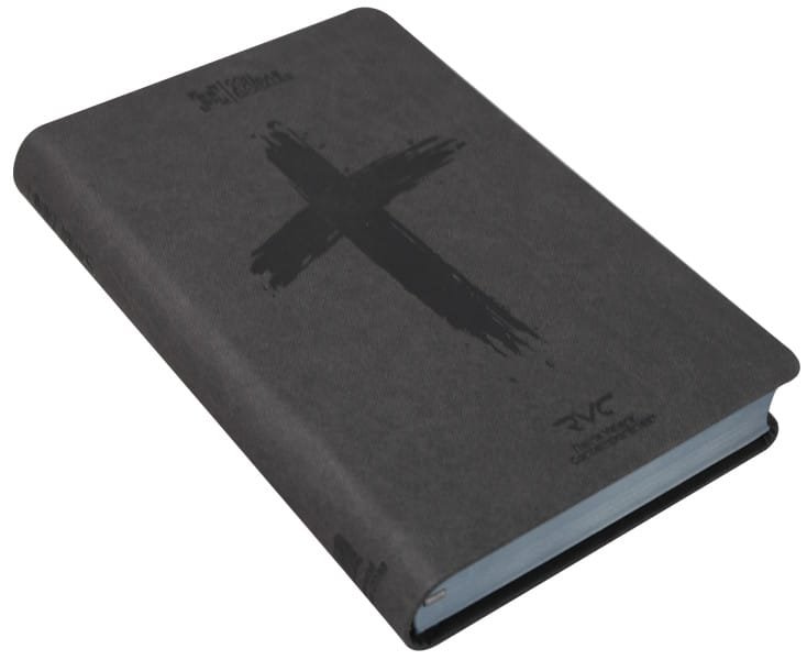 Biblia Reina Valera Contemporánea letra 10 puntos imitación piel gris cruz - Imagen 2