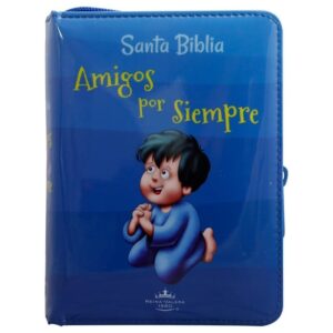 Biblia para niños Amigos por Siempre Reina Valera 1960 Bolsillo con cierre e ilustraciones