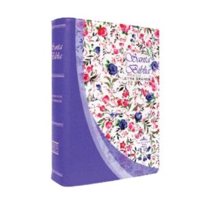 Biblia RVR 1960 compacta concordancia letra mediana lila flores