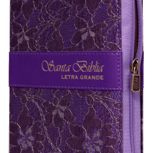 Biblia Reina Valera 1960 lila floreada cierre mujer
