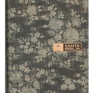 Biblia RVR 1960 Compacta Plateada Flores con Cierre e Índice