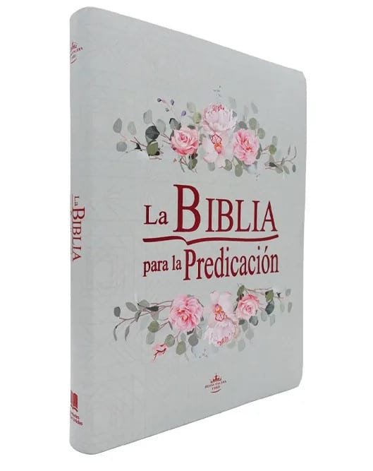 Biblia para la predicación RVR 1960 para mujer verde flores - Imagen 4