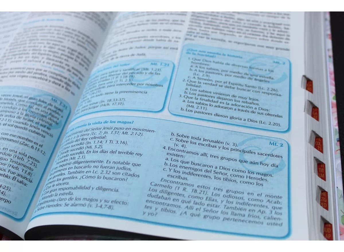 Biblia para la predicación RVR 1960 para mujer verde flores - Imagen 7