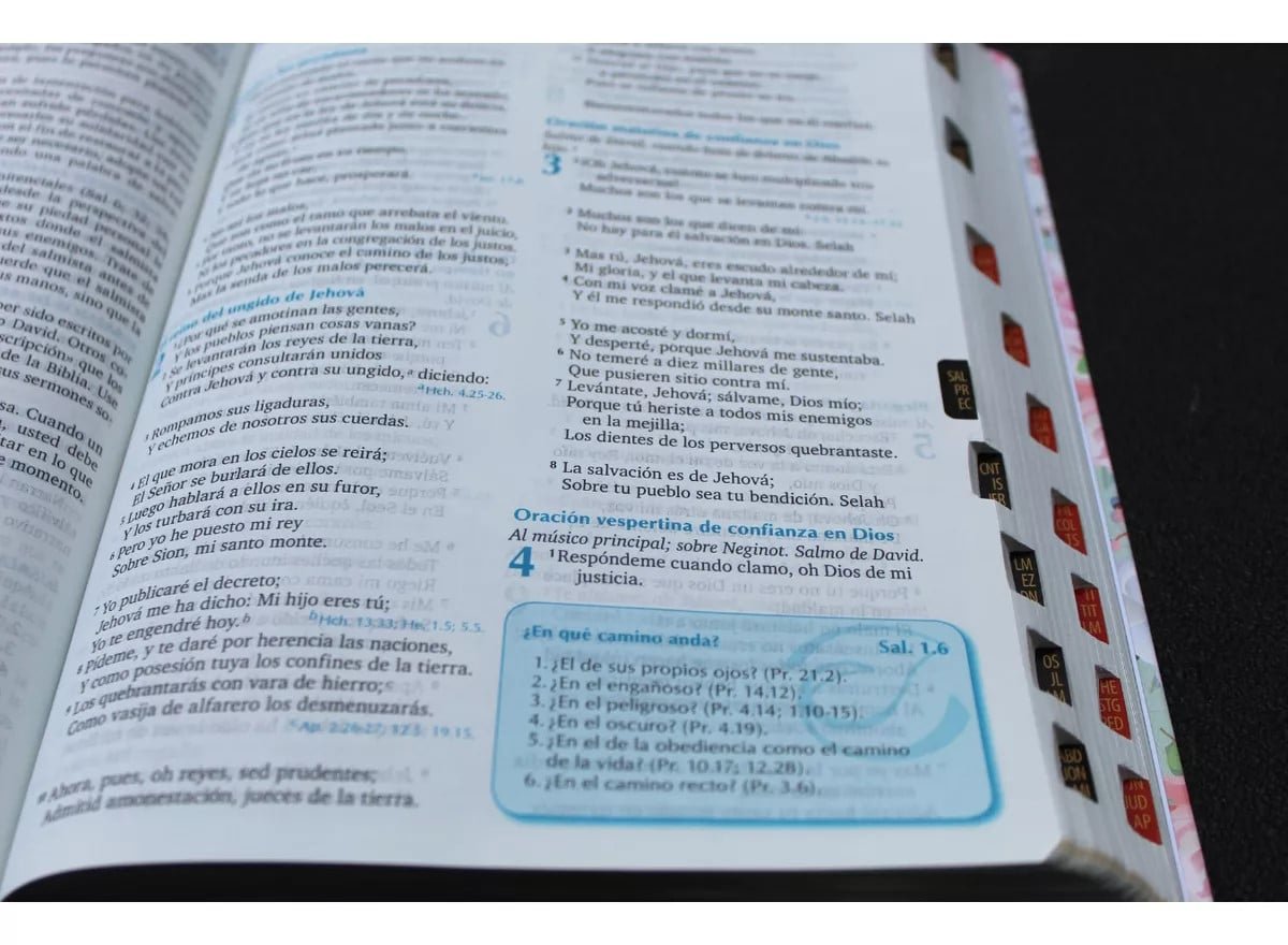 Biblia para la predicación RVR 1960 para mujer verde flores - Imagen 8