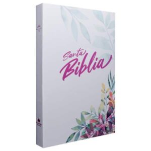 Biblia Misionera Reina Valera 1960 Mediana Rústica Blanco Flores
