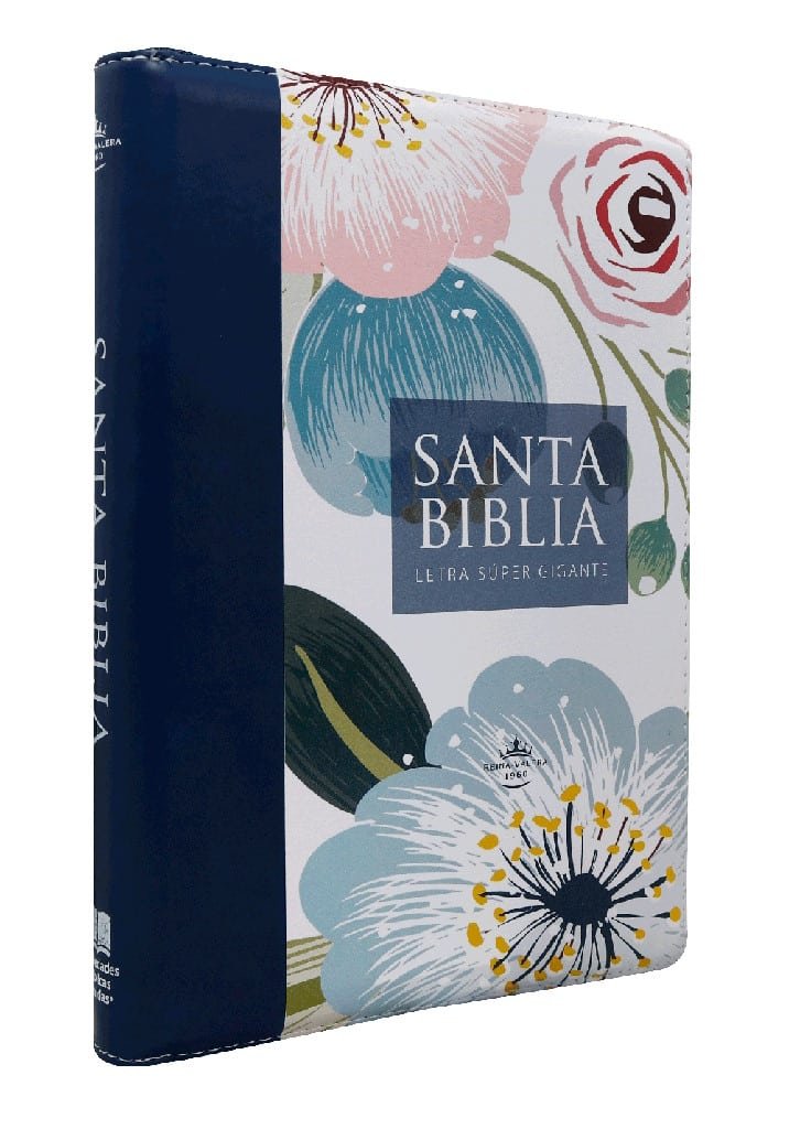 Biblia Reina Valera 1960 letra super gigante 19 puntos canto azul índice - Imagen 5