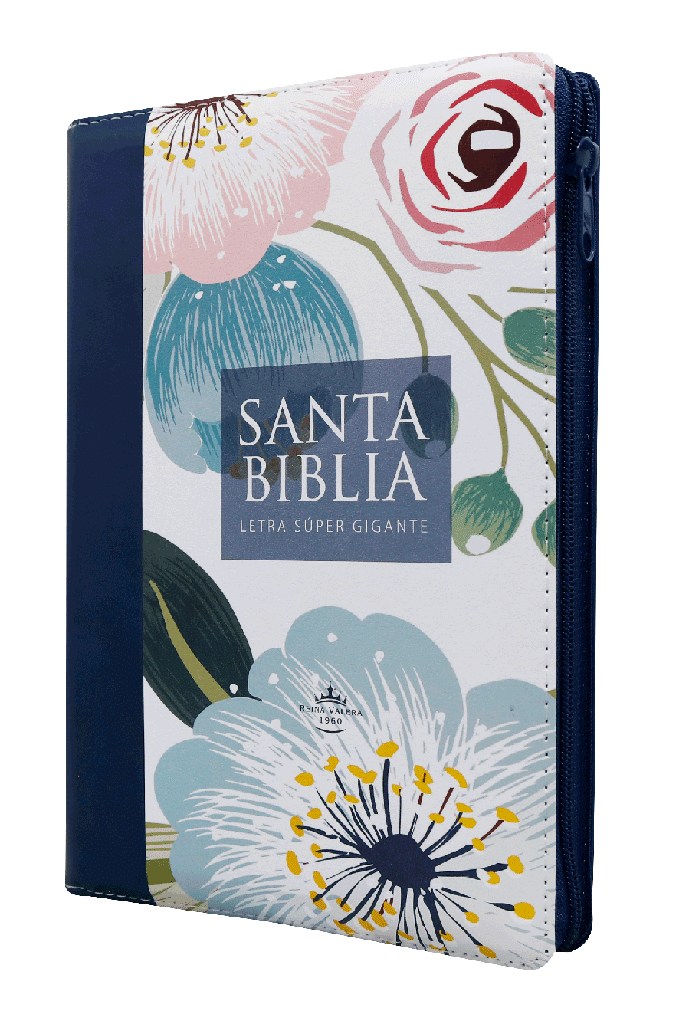 Biblia Reina Valera 1960 letra super gigante 19 puntos canto azul índice - Imagen 6
