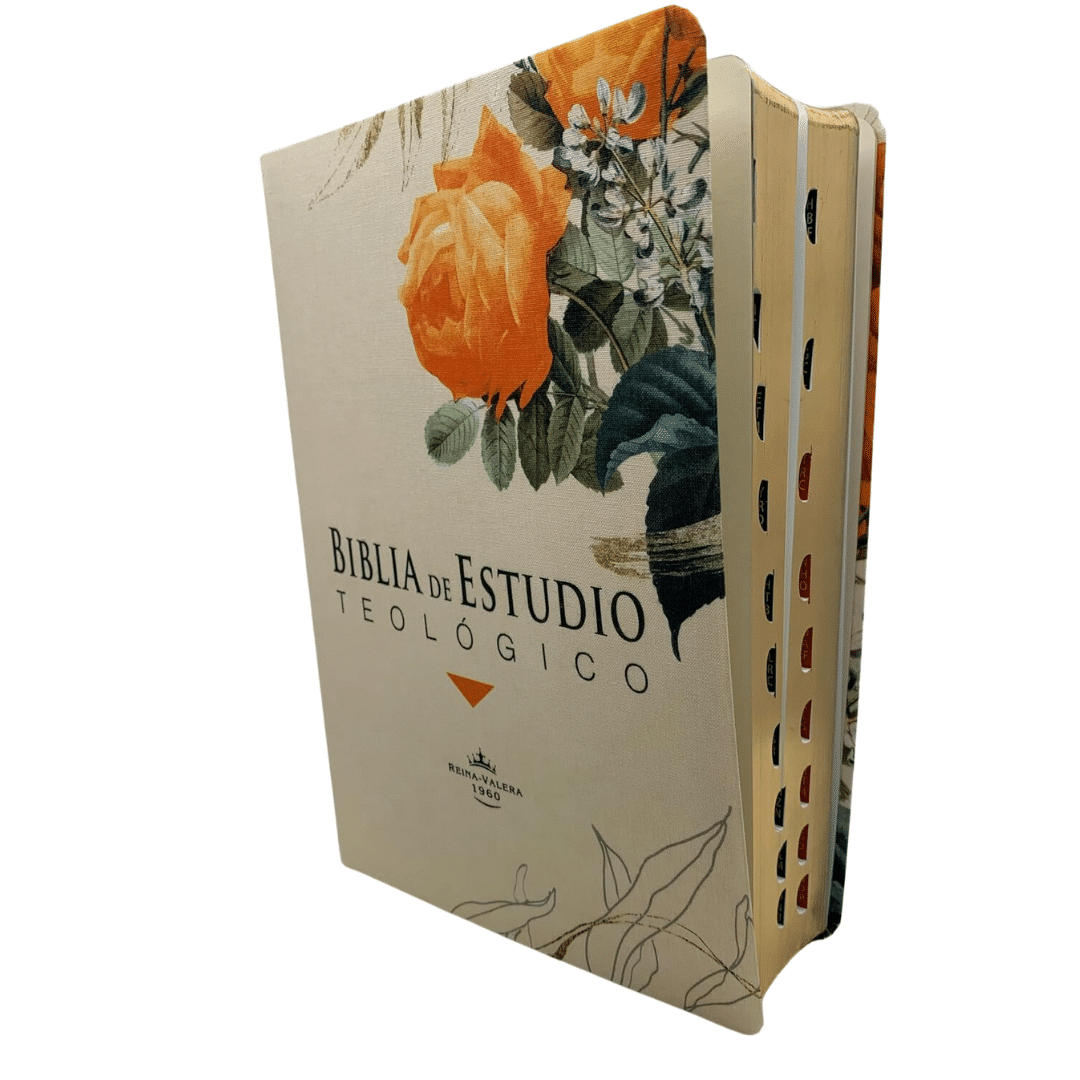 Biblia de Estudio Teológico tapa Mujer RV1960 floral con índice - Imagen 2
