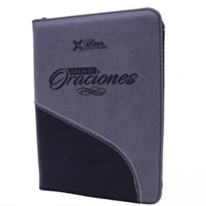 Biblia De Oraciones RVR1960 Letra Grande con cierre - Gris con negro