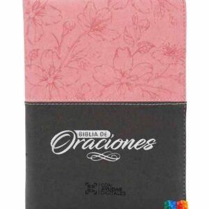 Biblia De Oraciones RVR1960 Letra Grande con cierre - Rosa con Gris
