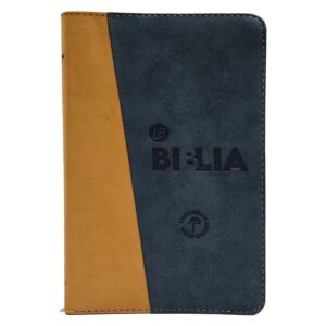 Biblia TLA Mediana Letra Grande 11 puntos Imitación piel Café/Azul