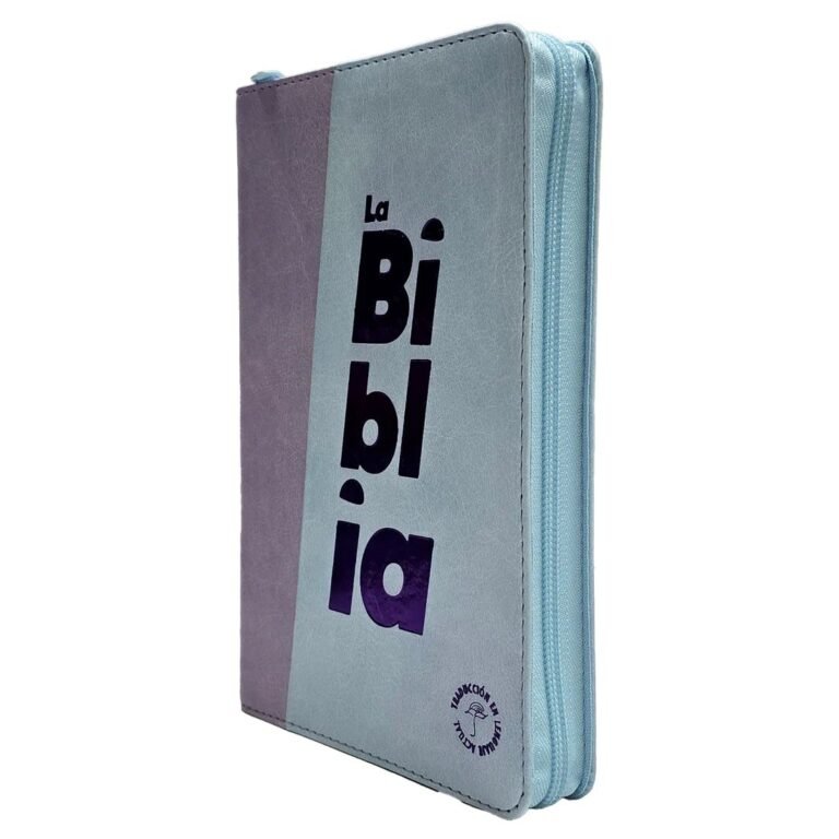 Biblia Traducción Lenguaje Actual mediana letra grande imitación piel morado lila - fotografía original del producto