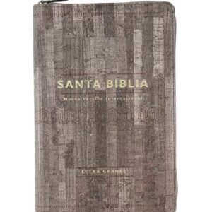 Santa Biblia NVI Letra Grande, Tamaño Manual Con Cierre – Cuero Ecológico Madera