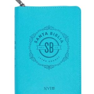 Biblia NVI Letra Grande, Compacta Con Cierre – Cuero Ecológico Turquesa