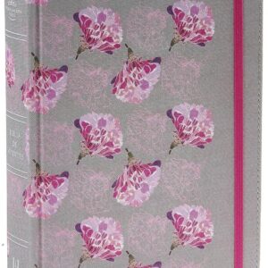 Biblia Reina Valera 1960 de apuntes gris y floreado