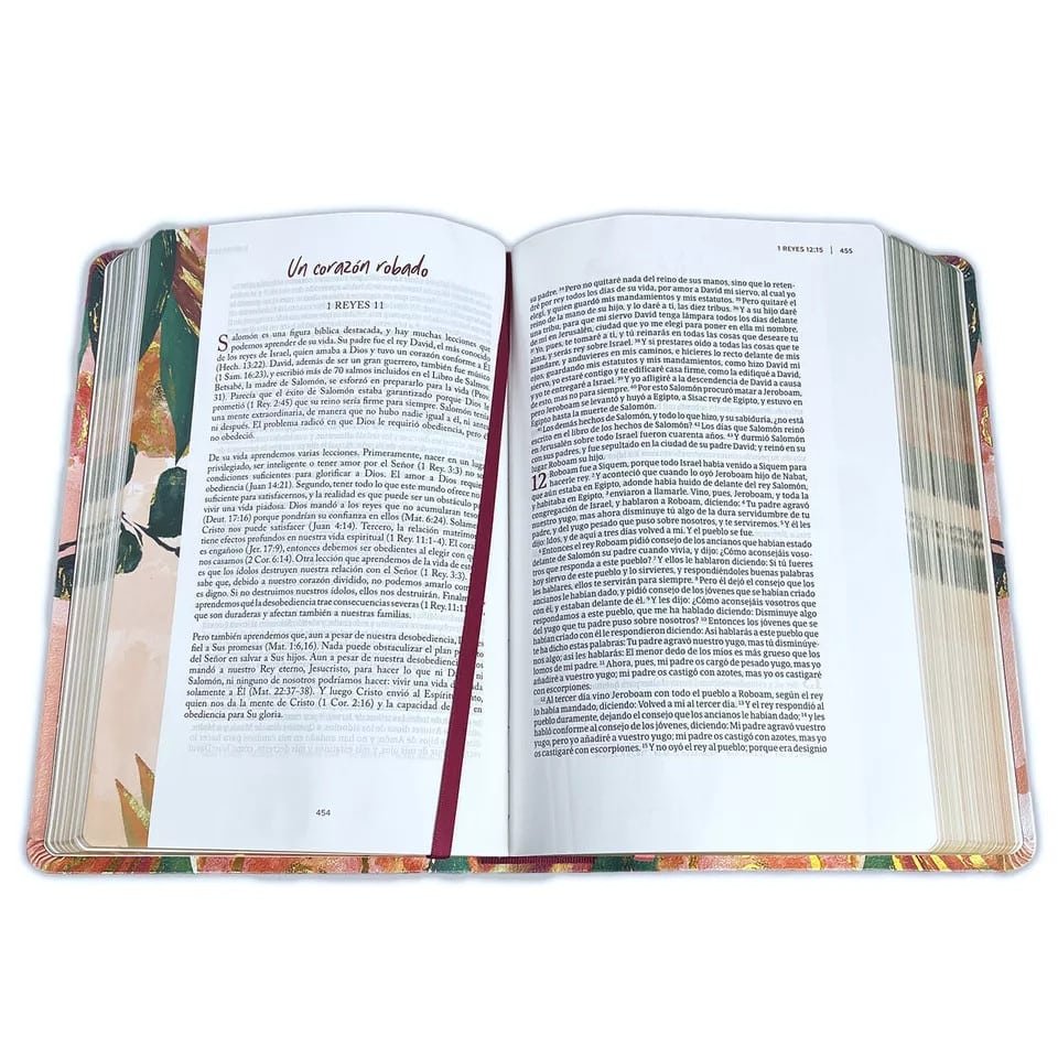 Biblia 60 devocional Centrada en Cristo floral mujer - Imagen 8
