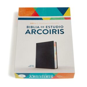 Biblia de Estudio Arcoiris imitación piel negro